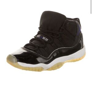 Jordan Kids Black and White Sneakers with Gold Accents